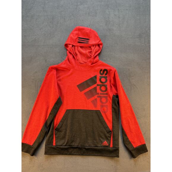 Adidas Hoodie Pullover Front Pocket LG Graphic Red/Black Youth XL - Picture 1 of 11